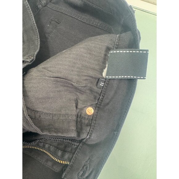 7 For All Mankind Dojo Womens Jeans 31X30 Flare Leg Black Denim Wide Leg Stretch - Picture 13 of 13